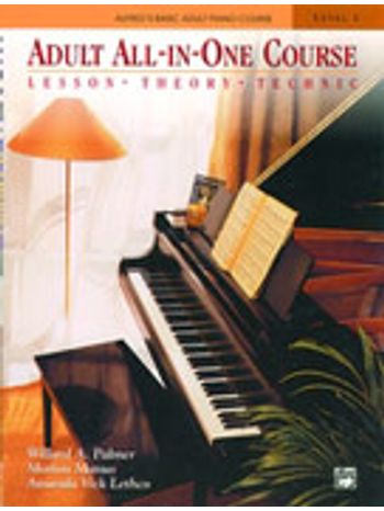 Alfred's Basic Adult All-in-One Piano Lesson-Theory-Technique-Repertoire Book/CD 1
