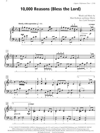 10,000 Reasons (Bless The Lord) (arr. Carol Tornquist)