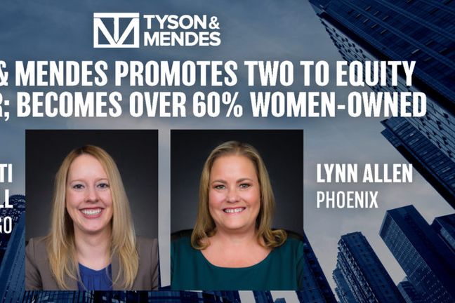 Tyson &#038; Mendes Surpasses Gender Parity In Equity Partners